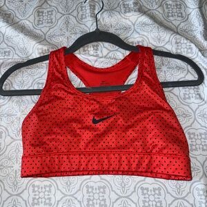 Nike Women's Red and Black Sports Bra